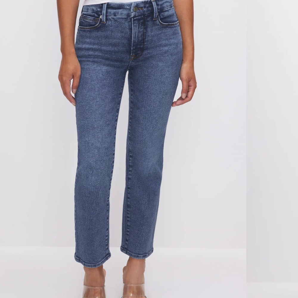 GOOD AMERICAN GOOD PETITE STRAIGHT JEANS | INDIGO508 - INDIGO508